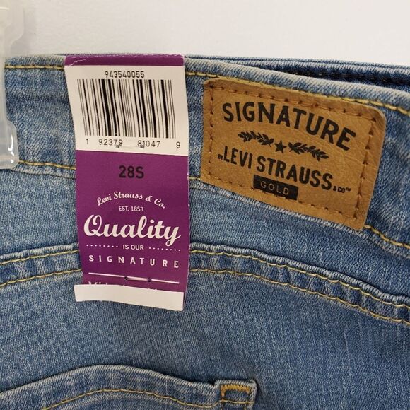 NEW LEVI'S jeans signature gold mid rise stretch skinny plus size 28W - Picture 6 of 8